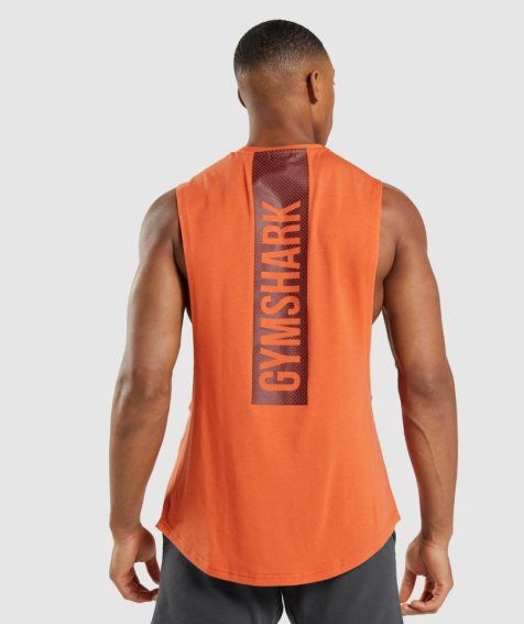 Podkoszulki Gymshark Bold Drop Arm Męskie Pomarańczowe | PL 587PZE